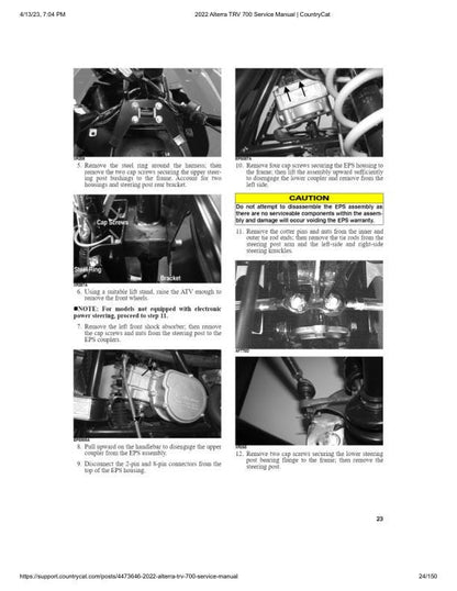 Arctic Cat Alterra TRV 700 ATV Service Manual sample page from service manual