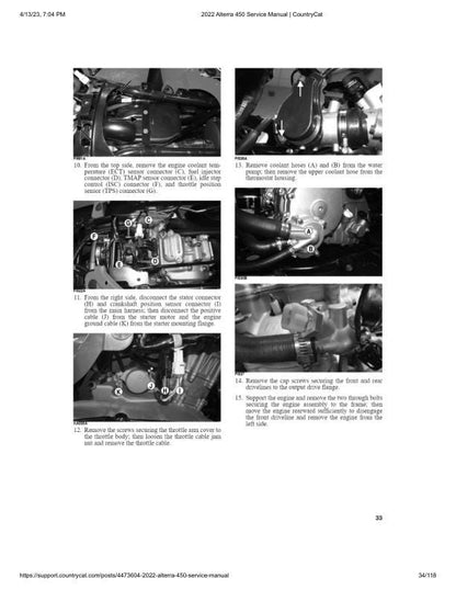 Arctic Cat Alterra 450 ATV Service Manual sample page from the repair manual