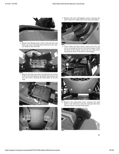 Arctic Cat Alterra 300 ATV Service Manual sample page from service manual
