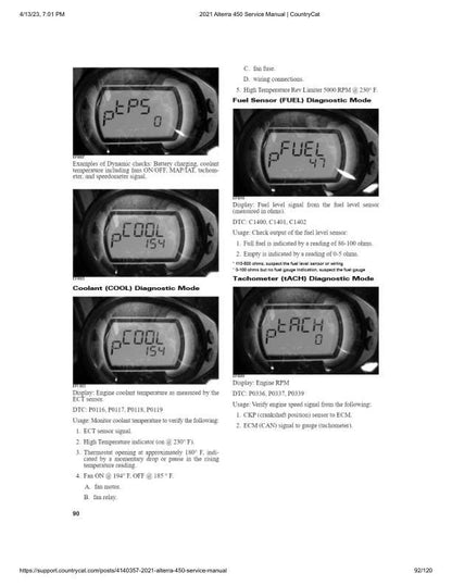 Arctic Cat Alterra 450 ATV Service Manual sample page showing repair procedures