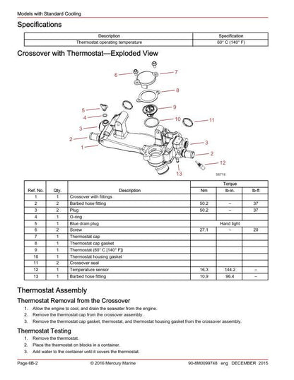 Mercury MerCruiser 6.2 Inboard Service Manual sample page from the repair manual