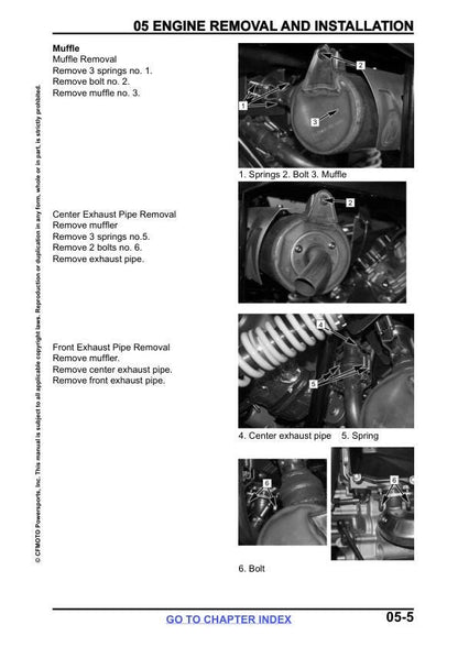CFMOTO ZFORCE 800 Trail Service Manual sample page showing repair procedures