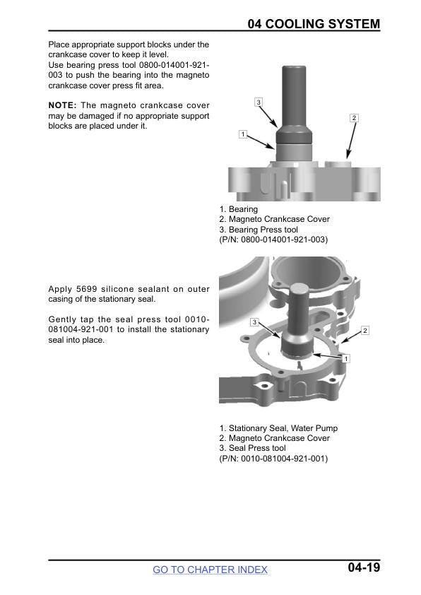 CFMOTO ZFORCE 800 Service Manual sample page showing repair procedures