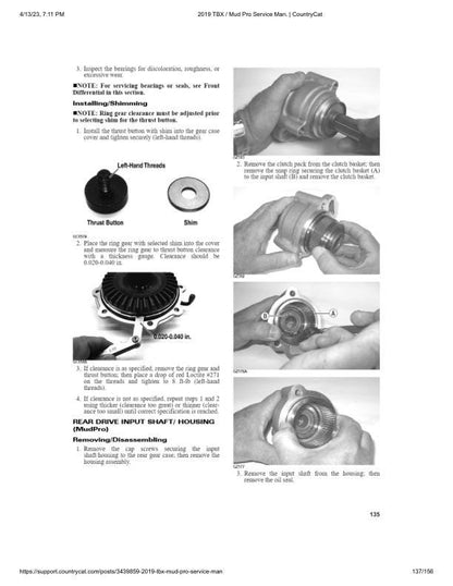 Arctic Cat Alterra TBX MudPro 700 ATV Service Manual sample page showing repair procedures