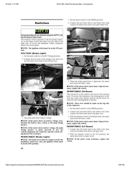 Arctic Cat Alterra TBX MudPro 700 ATV Service Manual sample page with diagrams and specifications