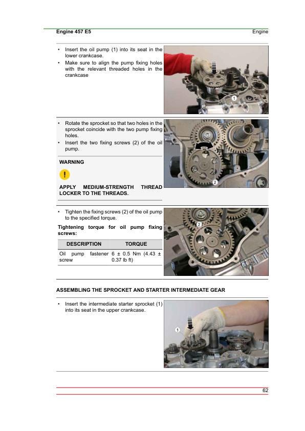 Aprilia RS 457 Service Manual sample page showing schematics and diagrams