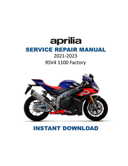 Aprilia RSV4 1100 Factory Service Manual 2021-2023 - Service Manual PDF Instant Download