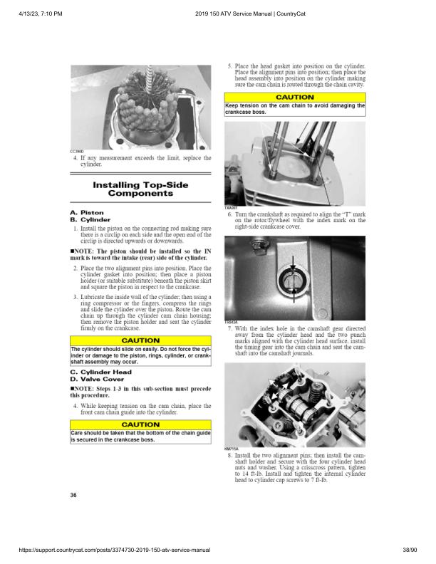 Textron Alterra 150 Arctic Cat ATV Service Manual sample page with technical illustrations