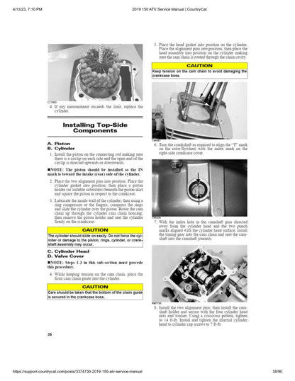 Textron Alterra 150 Arctic Cat ATV Service Manual sample page with technical illustrations
