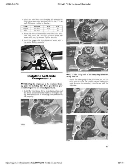 Textron Alterra VLX 700 EPS Arctic Cat ATV Service Manual sample page showing repair procedures