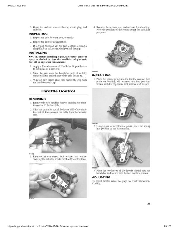 Textron Alterra TBX MudPro 700 LTD Arctic Cat ATV Service Manual sample page from service manual