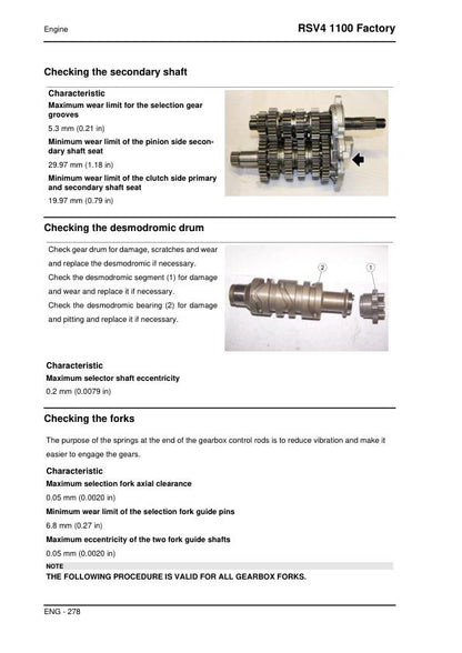 Aprilia RSV4 1100 Factory Service Manual sample page with technical illustrations