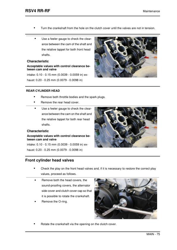 Aprilia RSV4 RR-RF Factory Service Manual sample page from service manual