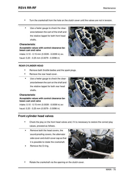 Aprilia RSV4 RR-RF Factory Service Manual sample page from service manual