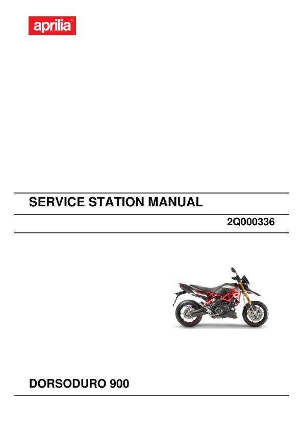 Aprilia Dorsoduro 900 Service Manual factory service manual title page