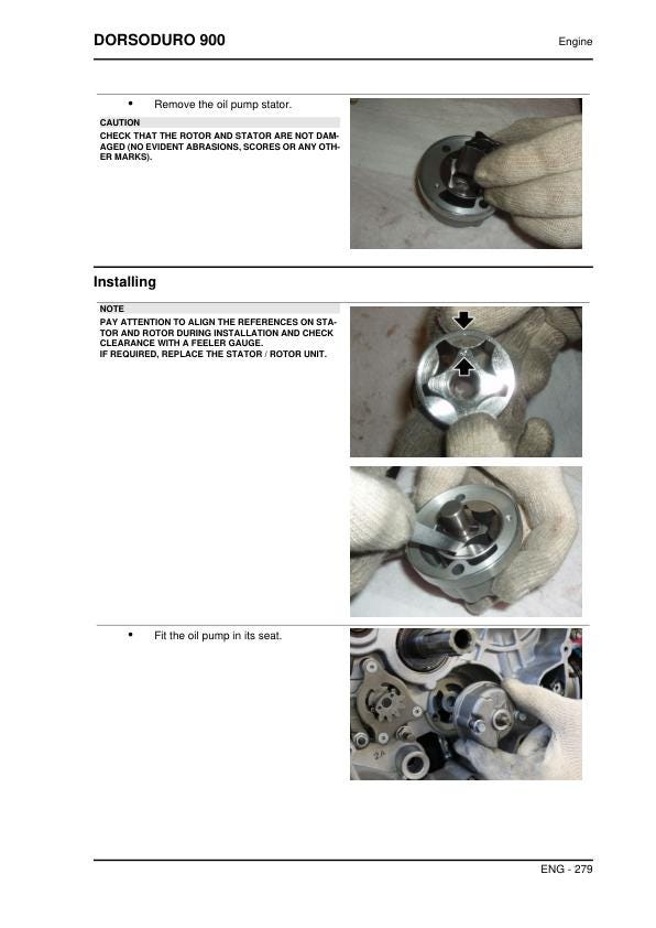 Aprilia Dorsoduro 900 Service Manual sample page with technical illustrations