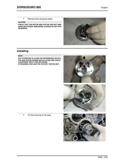 Aprilia Dorsoduro 900 Service Manual sample page with technical illustrations