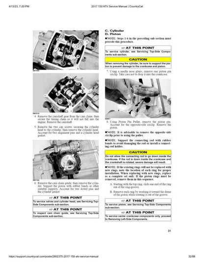 Arctic Cat 150 ATV Service Manual sample page showing repair procedures