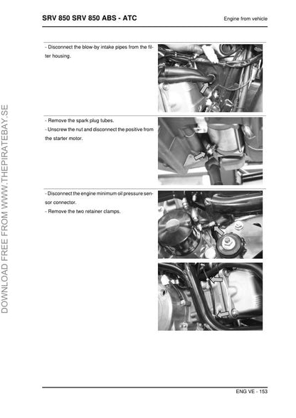 Aprilia Srv 850 ABS - ATC Service Manual sample page showing repair procedures
