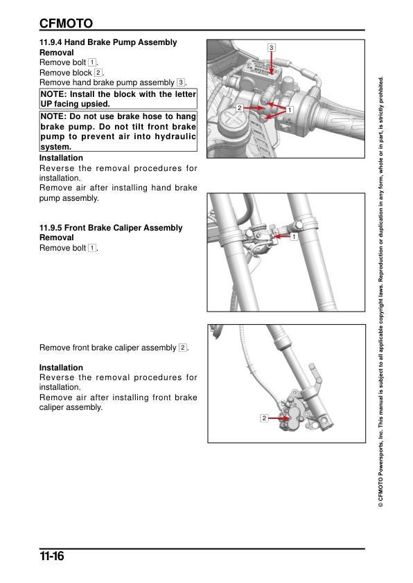 CFMOTO Papio SS Service Manual sample page with technical illustrations