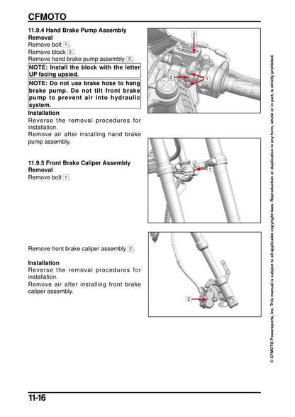 CFMOTO Papio SS Service Manual sample page with technical illustrations