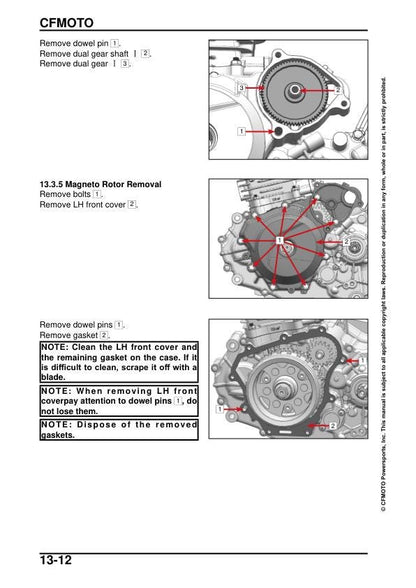 CFMOTO Papio CL  Service Manual sample page with diagrams and specifications