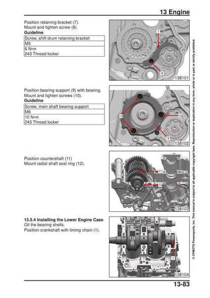 CFMOTO IBEX 800S 800T 800E Service Manual sample page with service data and tables