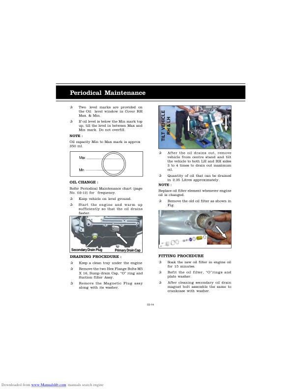 Royal Enfield Classic 500 350 Service Manual sample page from service manual