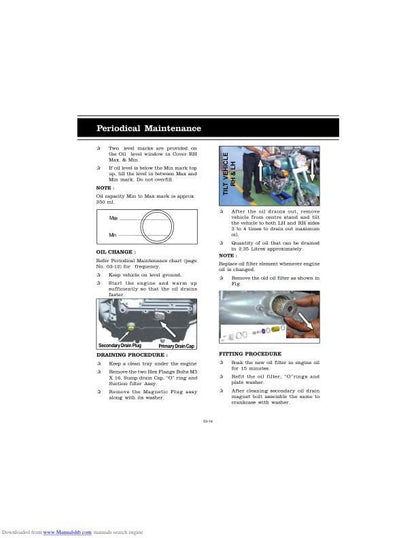 Royal Enfield Classic 500 350 Service Manual sample page from service manual