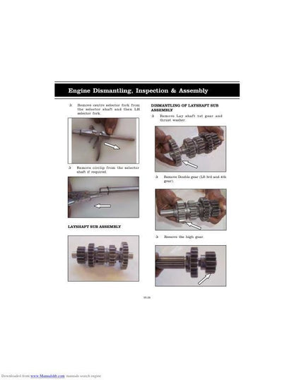 Royal Enfield Classic 500 350 Service Manual sample page with diagrams and specifications