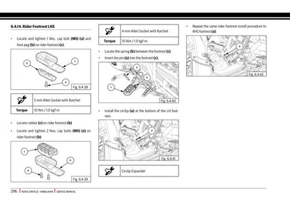 Royal Enfield Himalayan 450 Motorcycle Service Manual sample page from the repair manual