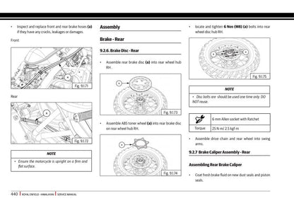 Royal Enfield Himalayan 450 Motorcycle Service Manual sample page showing schematics and diagrams