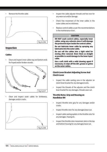 Royal Enfield Bullet 350 Motorcycle Service Manual sample page with diagrams and specifications