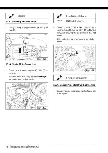 Royal Enfield Meteor 350 Motorcycle Service Manual sample page from service manual