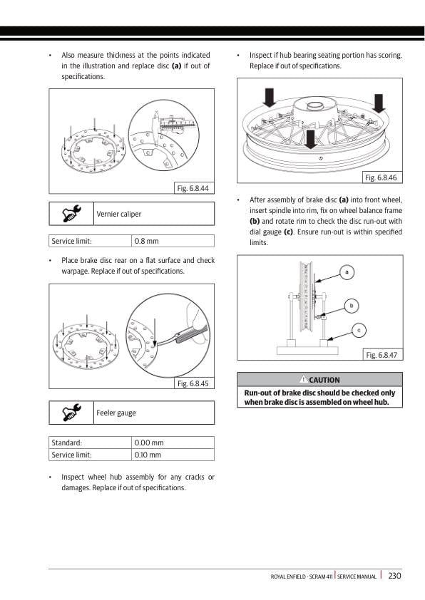 Royal Enfield Scram 411 Motorcycle Service Manual sample page from the repair manual