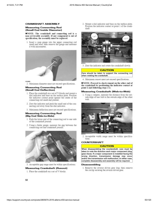Arctic Cat Alterra 450 ATV Service Manual table of contents