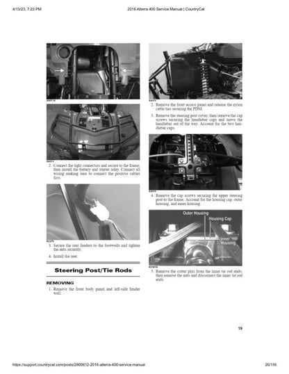 Arctic Cat Alterra 400 ATV Service Manual sample page from service manual