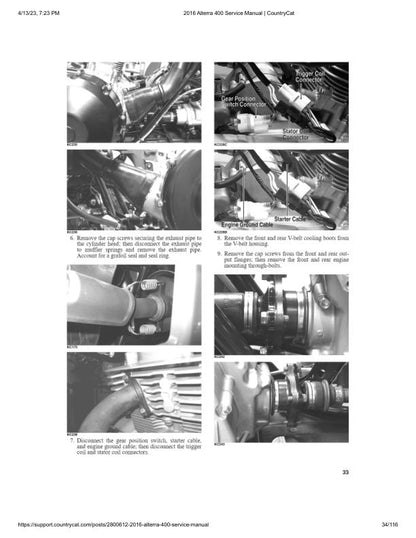 Arctic Cat Alterra 400 ATV Service Manual sample page showing repair procedures