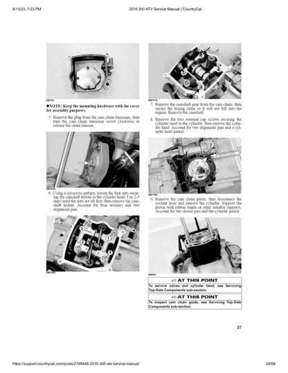 Arctic Cat Arctic Cat 300 Utility ATV Service Manual sample page with diagrams and specifications