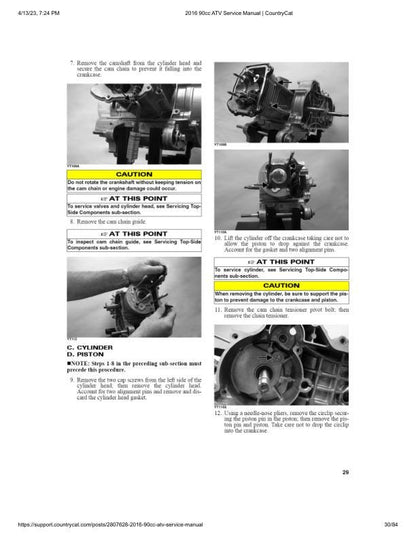 Arctic Cat 90 Utility DVX 90 ATV Service Manual sample page showing repair procedures