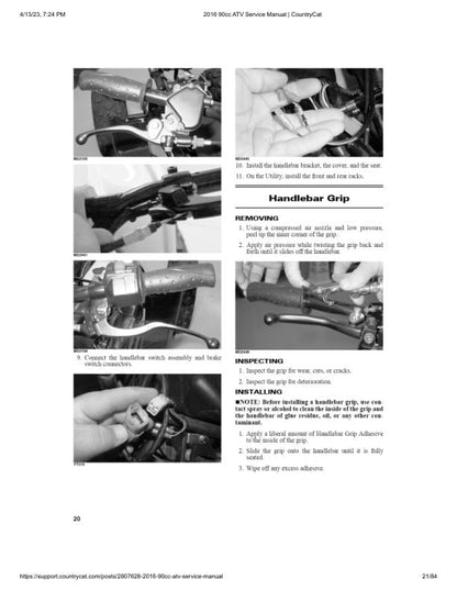 Arctic Cat 90 Utility DVX 90 ATV Service Manual sample page with diagrams and specifications