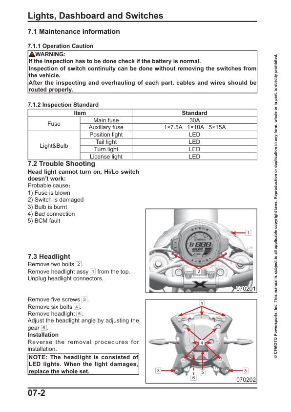 CFMOTO 700 Cl-x 700 - Cl-x sport Service Manual sample page from service manual
