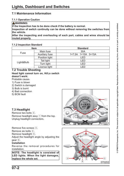 CFMOTO 700 Cl-x 700 - Cl-x sport Service Manual sample page from service manual