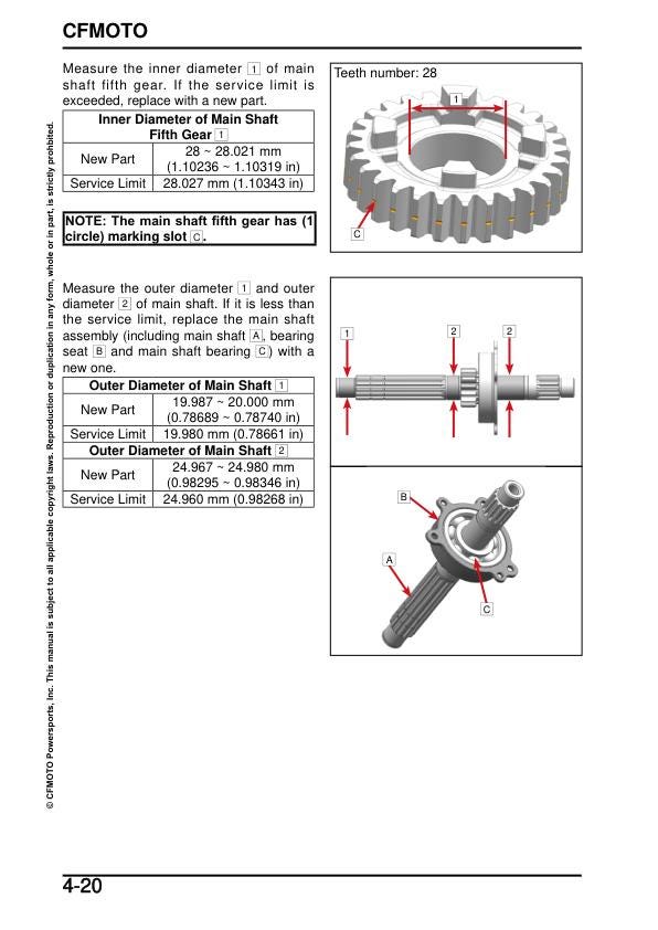 CFMOTO 675SS Service Manual sample page from service manual