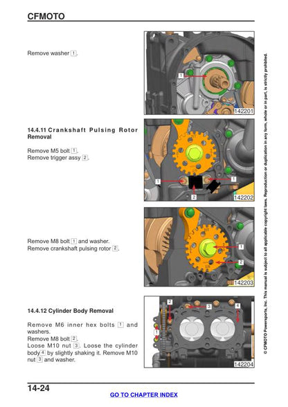 CFMOTO 650NK Service Manual sample page with service data and tables