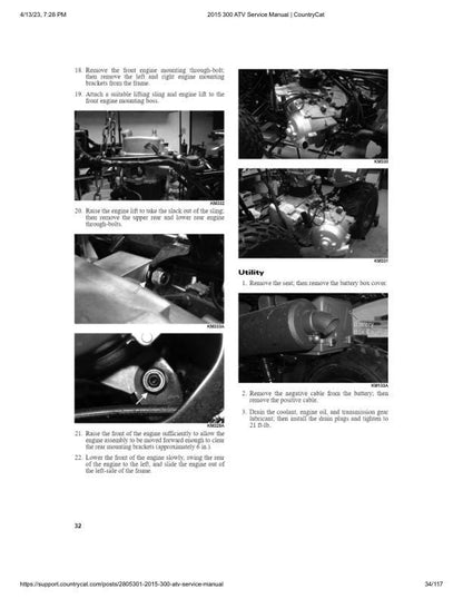 Arctic Cat 300 Utility DVX 300 ATV Service Manual sample page with diagrams and specifications