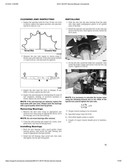 Arctic Cat 150 ATV Service Manual sample page from the repair manual