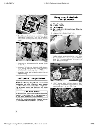 Arctic Cat 150 ATV Service Manual sample page showing repair procedures