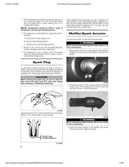 Arctic Cat DVX 90 90 Utility ATV Service Manual table of contents
