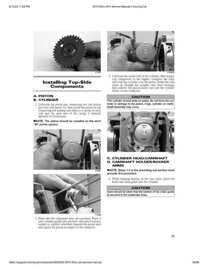 Arctic Cat DVX 90 90 Utility ATV Service Manual sample page with technical illustrations